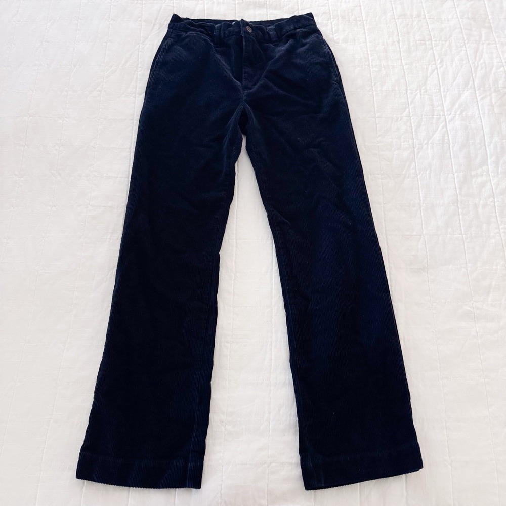 Polo Ralph Lauren Corduroy Pants Boys Size 16 Navy Straight Leg Red Pony Logo